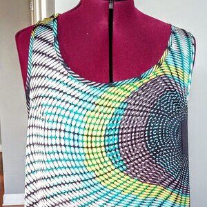 Serenade Optical Illusion Print Asymmetrical Top